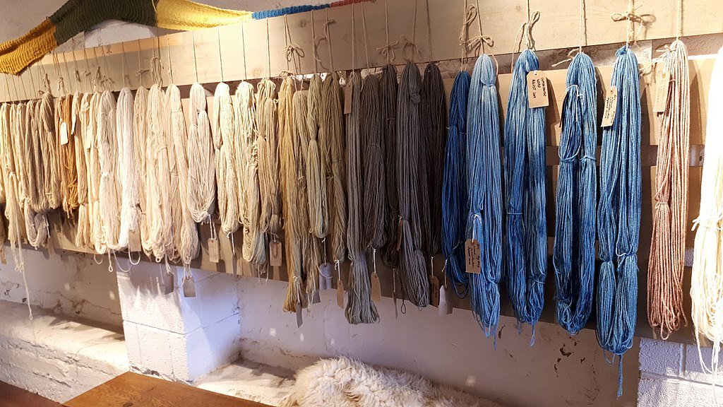 Coloured wool at Fountains Abbey's