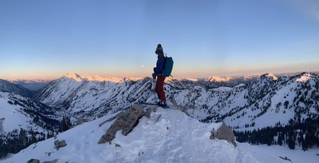 person on top of a mountain