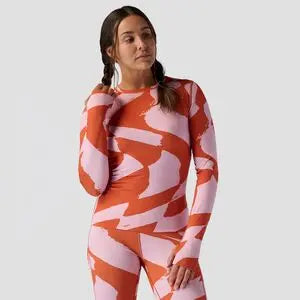 SPink/Rust Wavy Checker Print