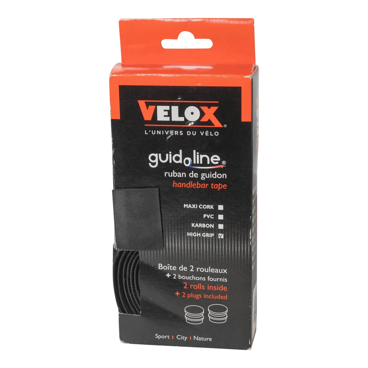 Guidoline soft grip perfore blanc- epaisseur 2.5mm - fabricant Vélox Guidoline soft grip perfore blanc- epaisseur 2.5mm - fabricant Vélox