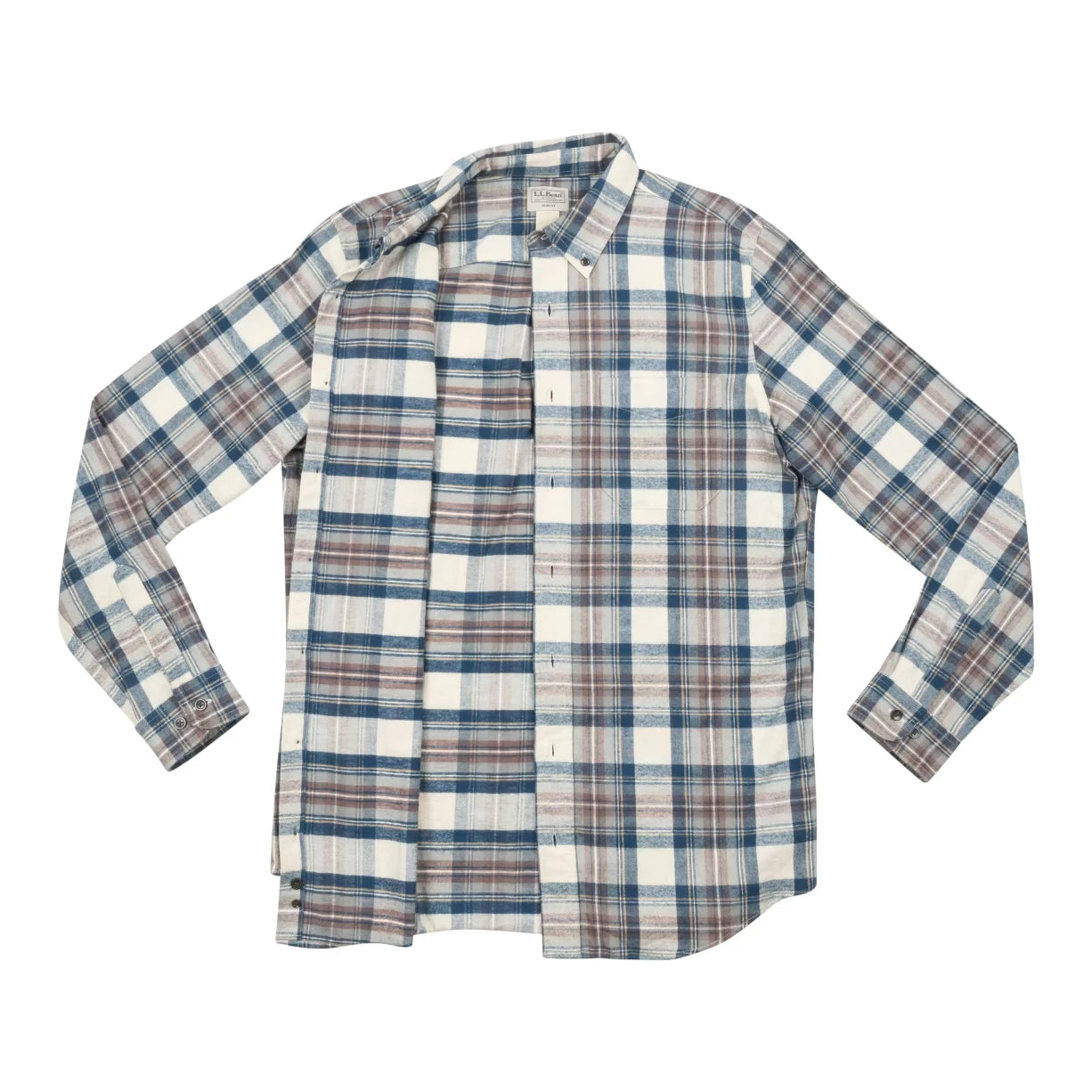 L/TallCream Plaid