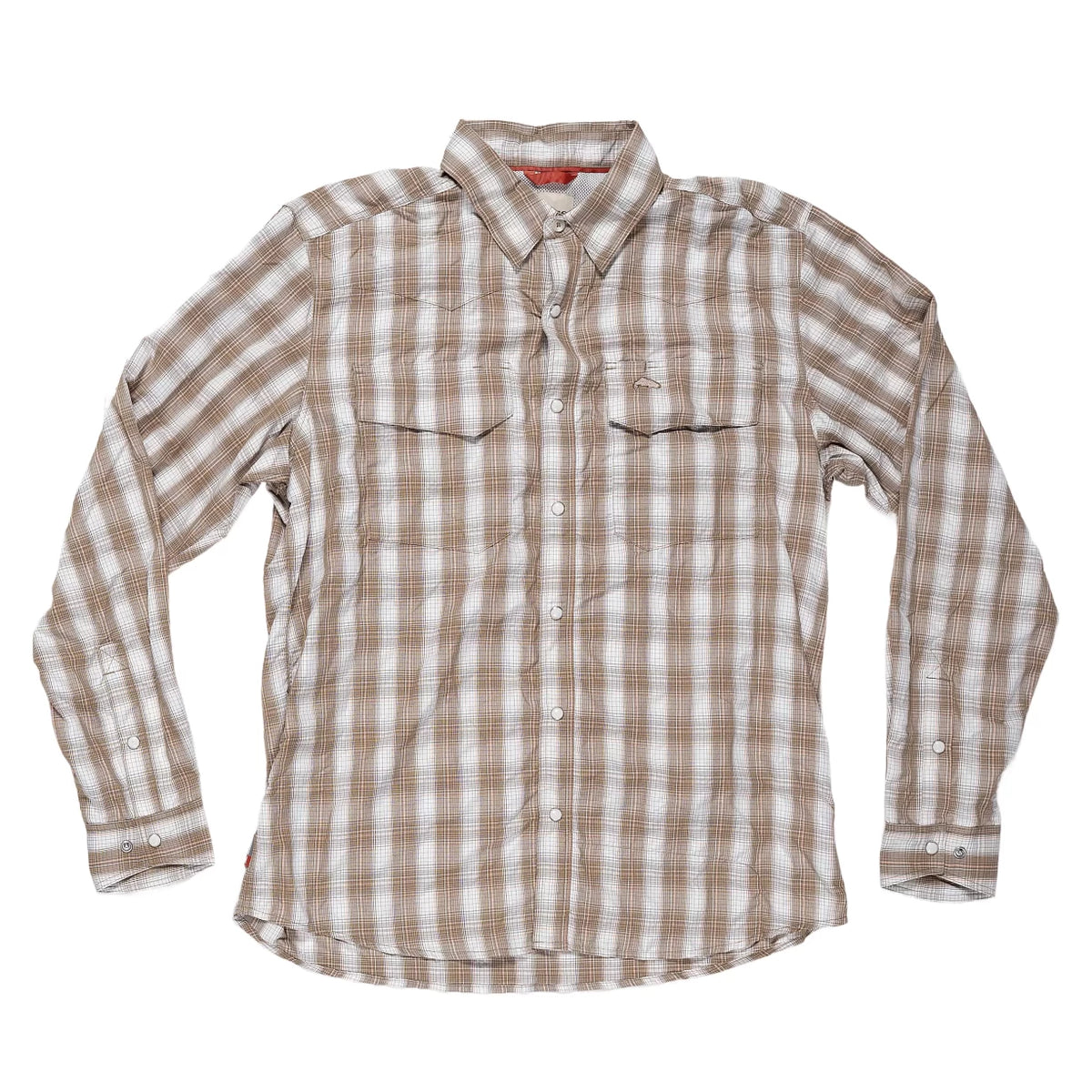 SIMMS Shirt Mens Extra Large Plaid CORE3 Fly Vented Pearl SIMMS Shirt Mens Extra Large Plaid CORE3 Fly Vented Pearl