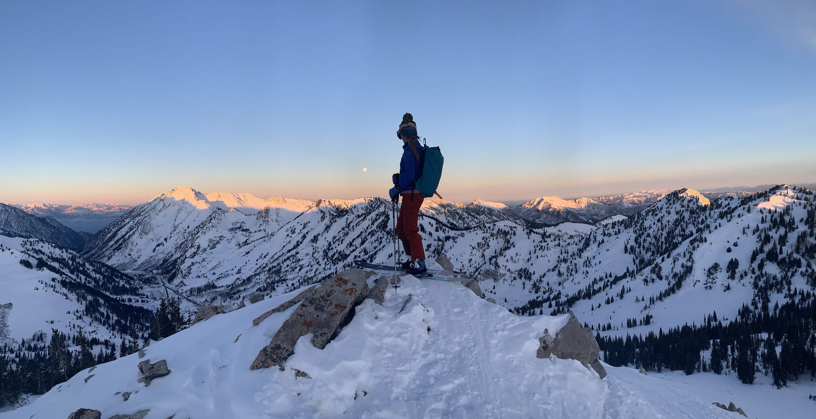 person on top of a mountain