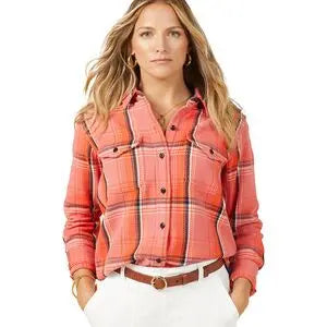 XS/SBright Coral Andover Plaid