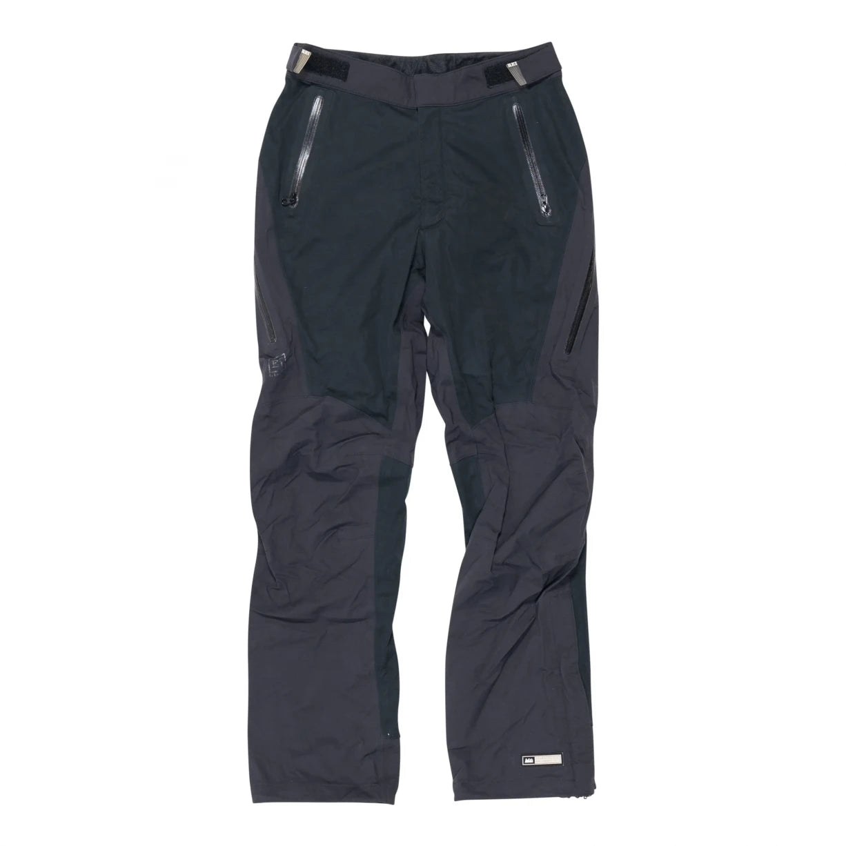 Vtg REI E1 Elements Black Snow Rain Wind Full Side Zip Pants
